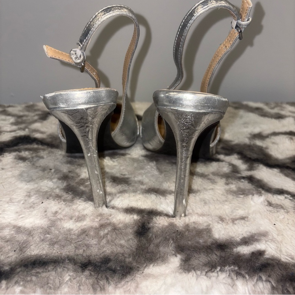 Silver Slingback Heels - Picture 4 of 6